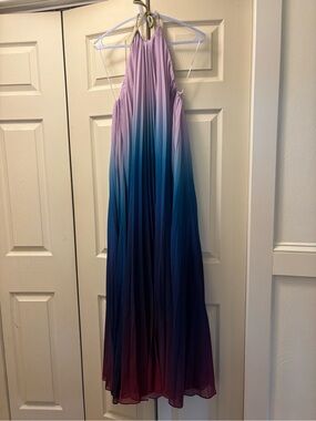 L'ATISTE Ombre Maxi Dress in Lavender, Teal and Navy